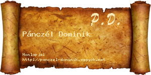 Pánczél Dominik névjegykártya