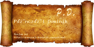Pánczél Dominik névjegykártya